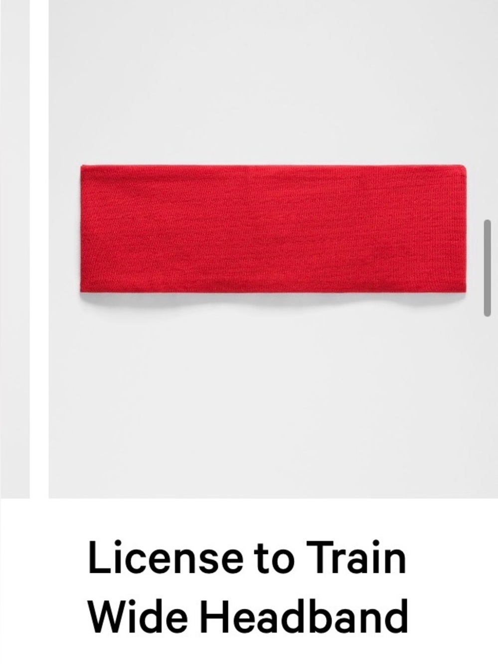 NWT Lululemon License to Train Wide Headband — Oxford red